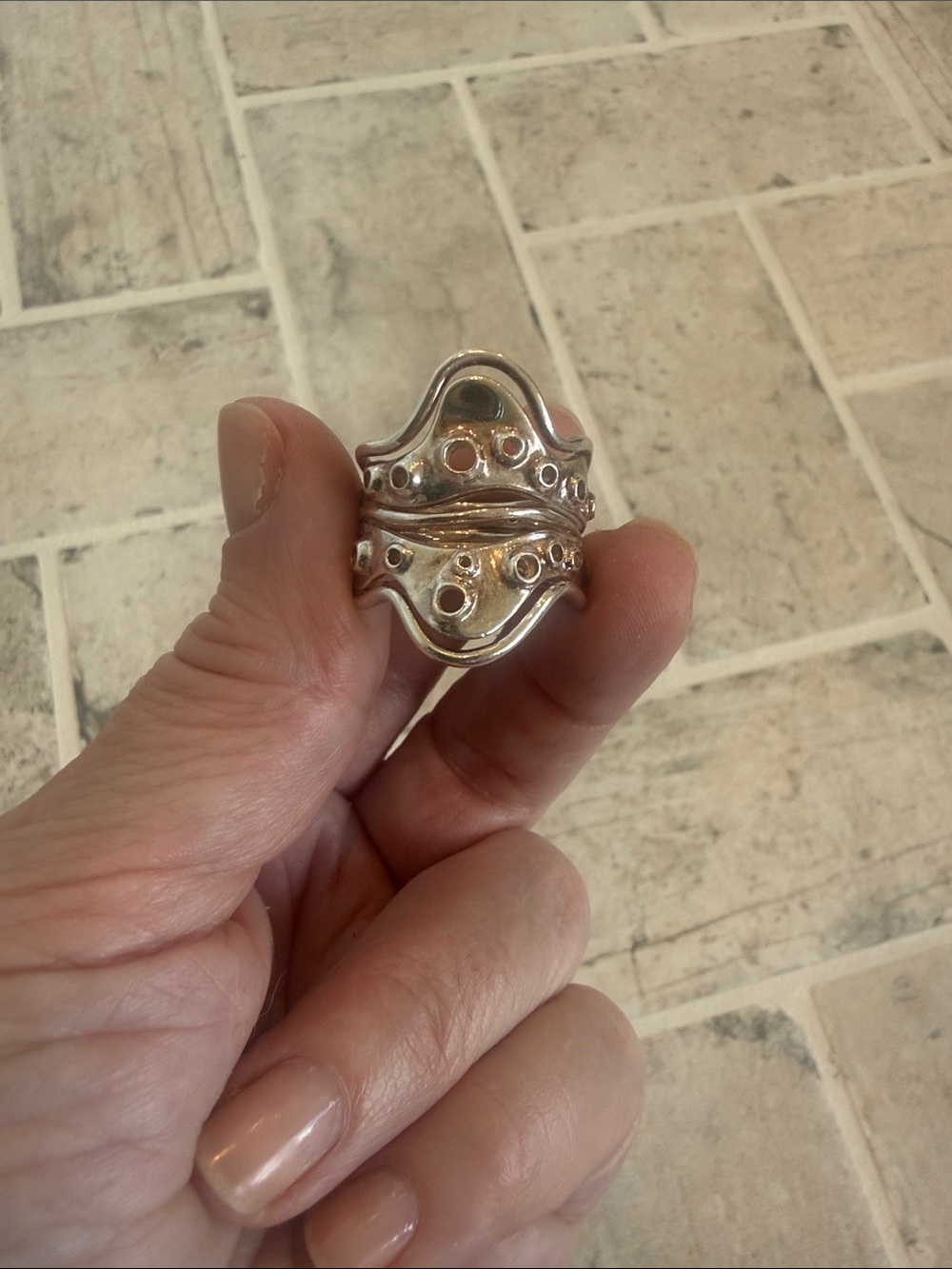 Robert Lee Morris Sculptural Stacked Ring - Silver | Size 6 - Picture 3 of 12